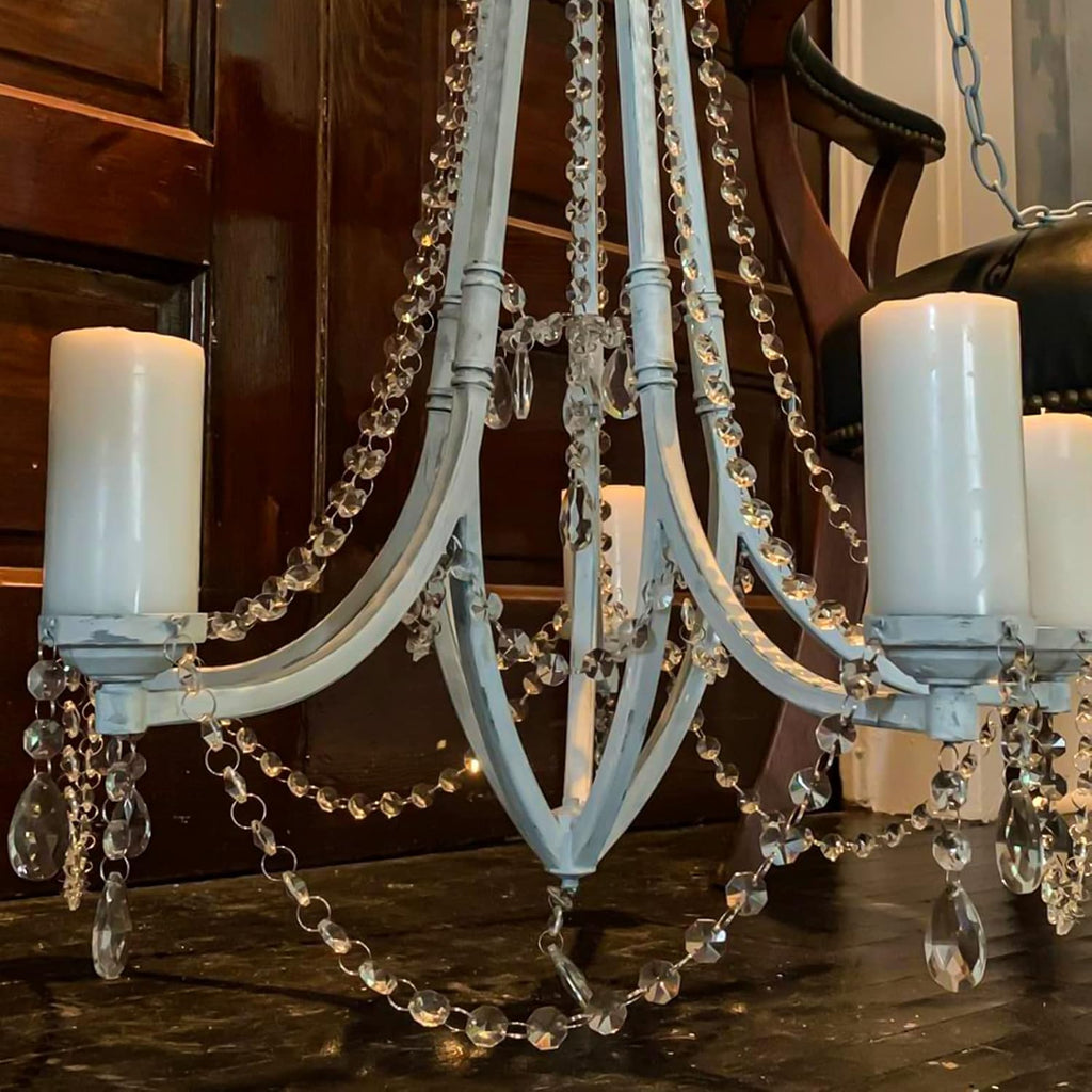 24 Pcs Teardrop Chandelier Prisms Candle Chandelier Crystal Pendants Glass Pendant Beads 1.5" for Chandelier Lights