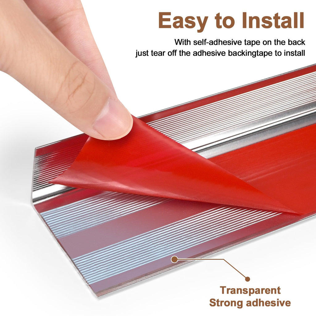 36" Metal Stair Nosing, 10-Pack Stair Edge Protector, Silver