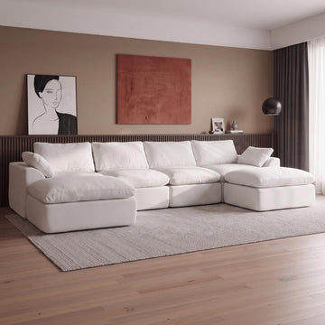 137" Cloud Couch Sectional, Boneless Modular Sofa