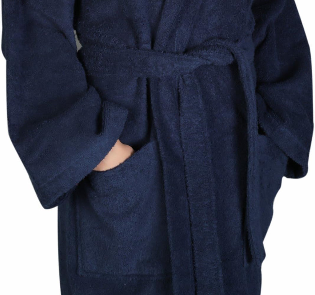 Women's Hooded Classic Bathrobe Turkish Cotton Robe with Full Length Options