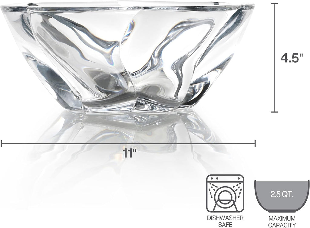 Cassia Crystal Glass Bowl, 11 Inch