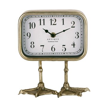 Vintage Table Top Clock, Cute Duck Paw Silent Shelf Desk Clock Battery Operated, Home Decor, Mantel, Bedroom