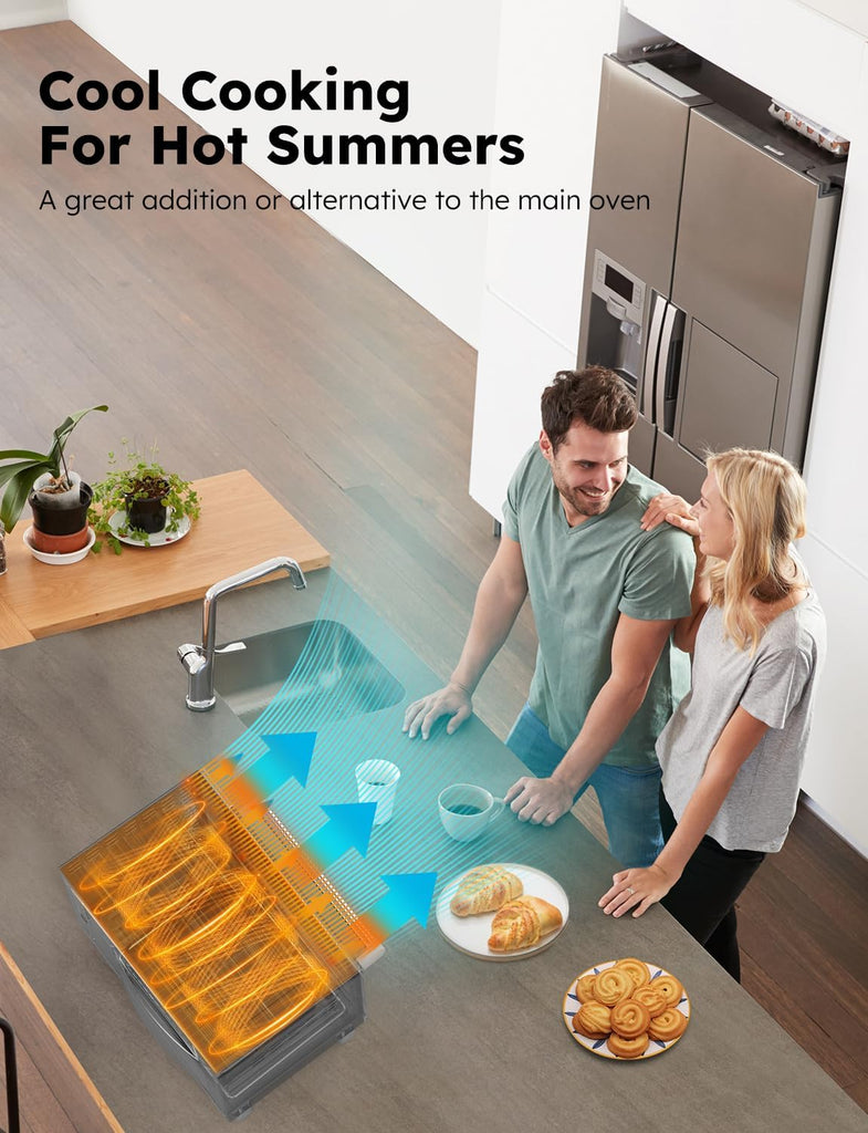Bravo Pro Smart Toaster Oven Countertop, True Air Fryer Combo w/Improved 100% Convection, 35% Crispier, 112 Presets