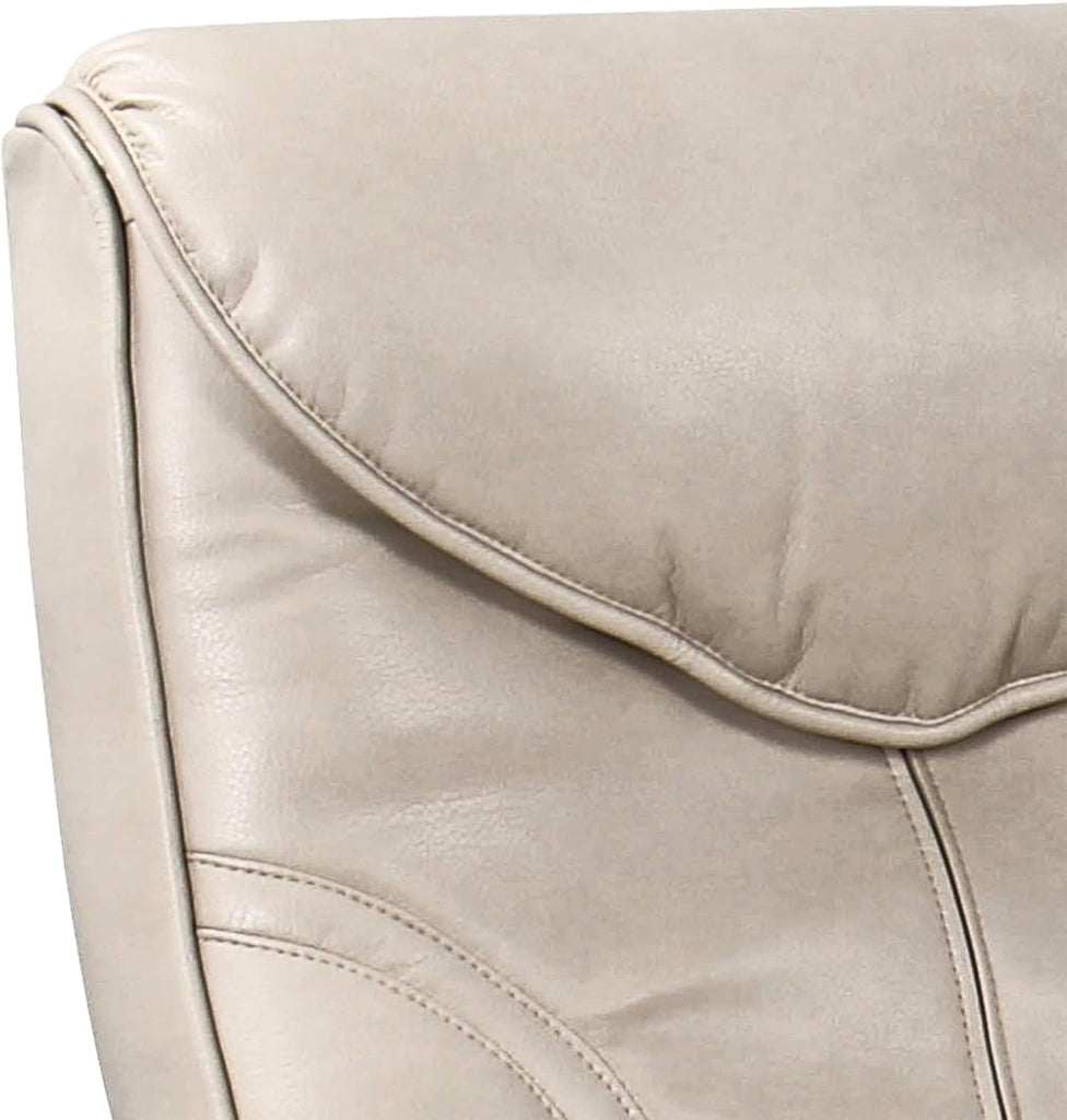 Modern Reclining Swivel Lounge Chair and Ottoman — Faux Leather