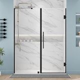 60-60.5" W x 72" H Frameless Glass Shower Door Adjustable, Hinged Shower Door with Ultra Clear Tempered Glass
