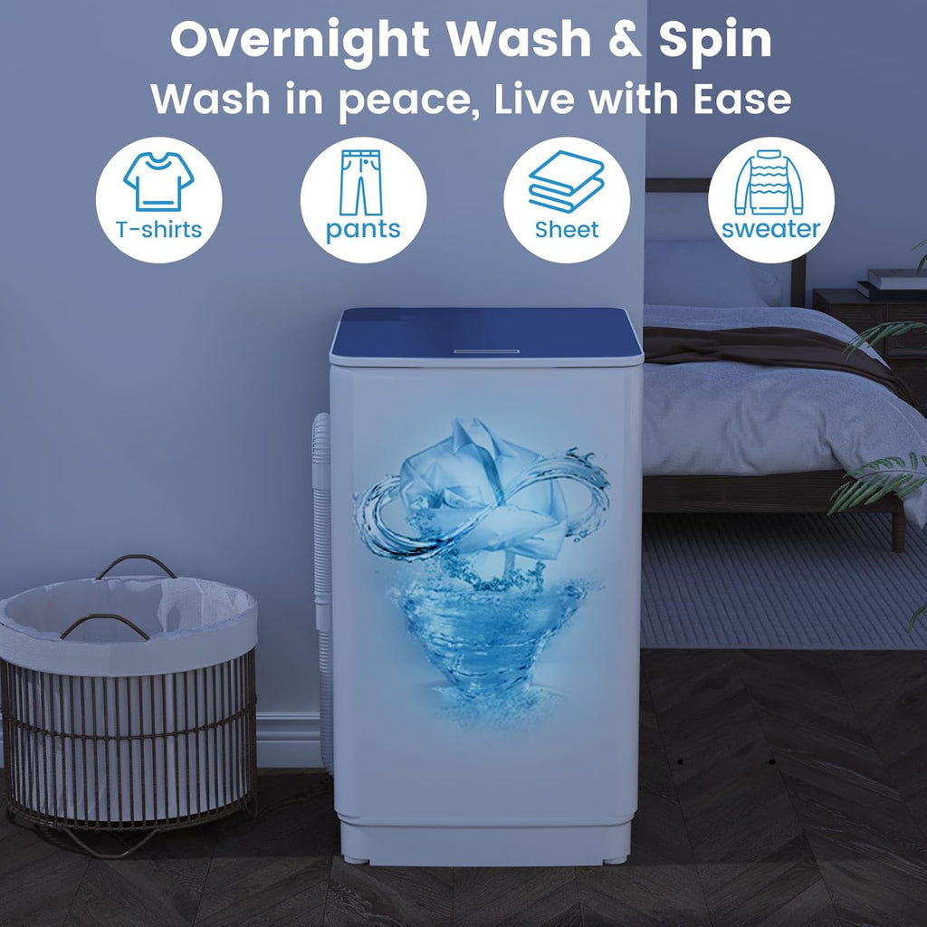 Portable Washing Machine and Dryer Set, 20lbs Fully Automatic Washer and 10lbs Portable Dryer with Stainless Steel Tub