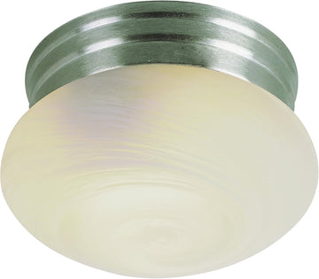 BN Traditional One Light Flushmount from Dash Collection in Pewter, Nickel, Silver Finish, 8.00 inches