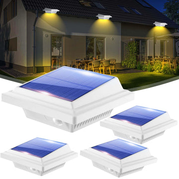 Gutter Lights, 40 LEDs Solar Patio Decor Light, Deck Lights Outdoor Waterproof Fence Light for Wall Backyard Porch