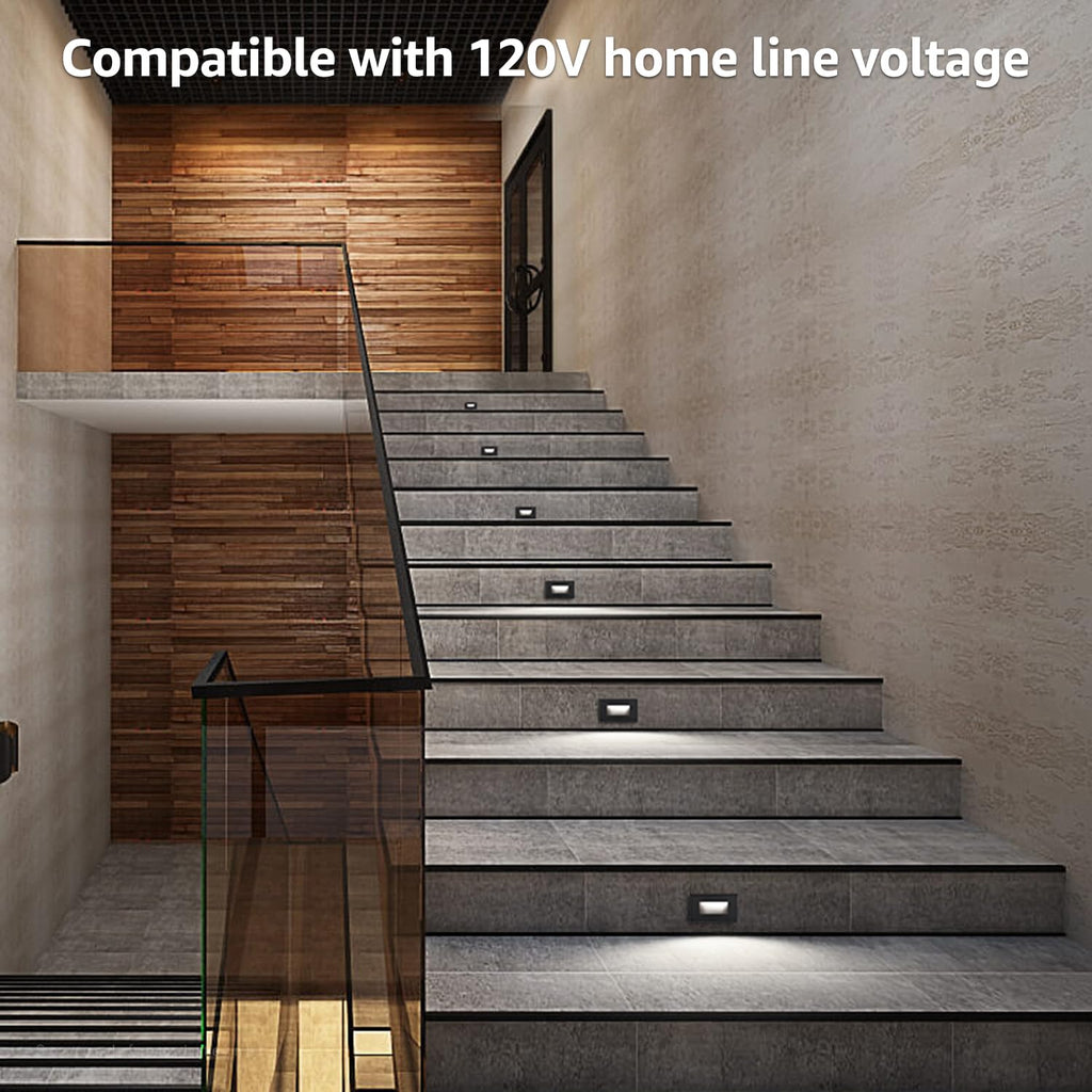 5CCT 120V LED Step Lights, Horizontal, Black