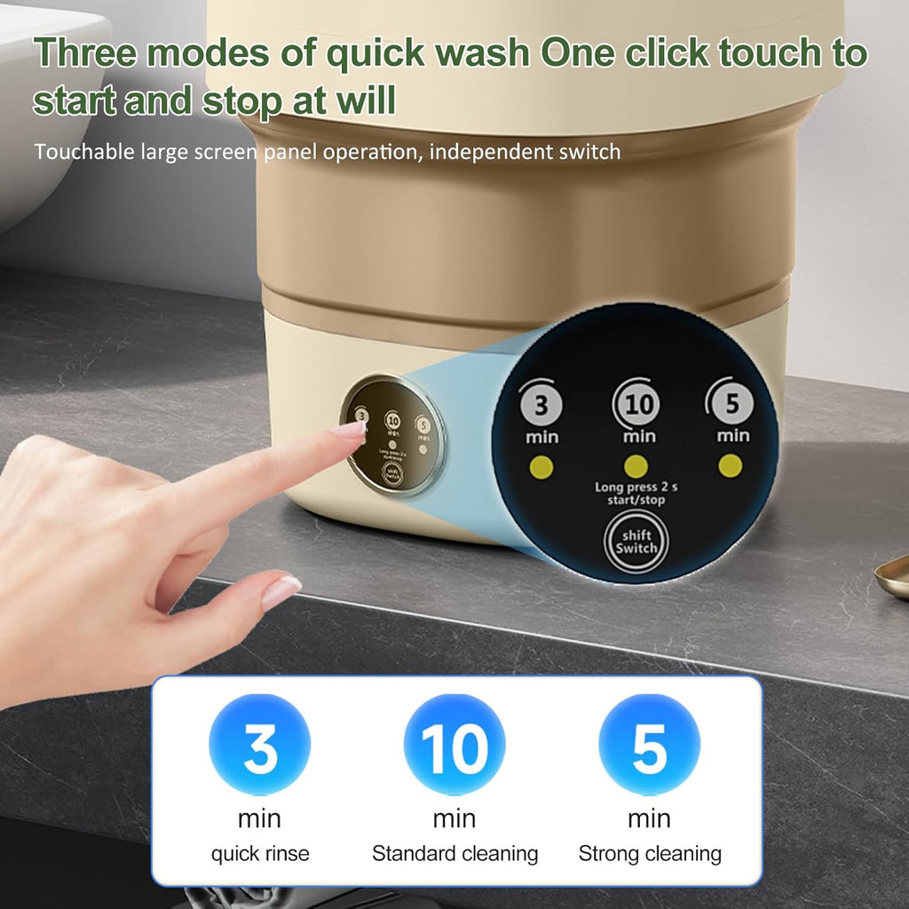Portable Washing Machine 20L - Small Foldable Washer with Spin Basket, 3 Mode Deep Clean - Mini Laundry Machine for