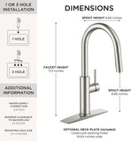 Kitchen Faucet with Pull Down Sprayer, Classic Brushed Nickel