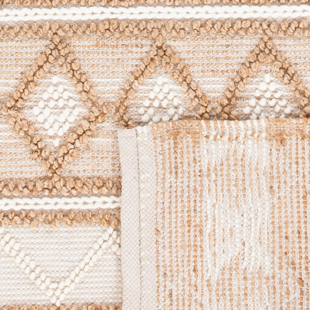 Natural Fiber Area Rug - 9' x 12', Beige & Ivory, Handmade Moroccan Boho Tribal Jute & Wool