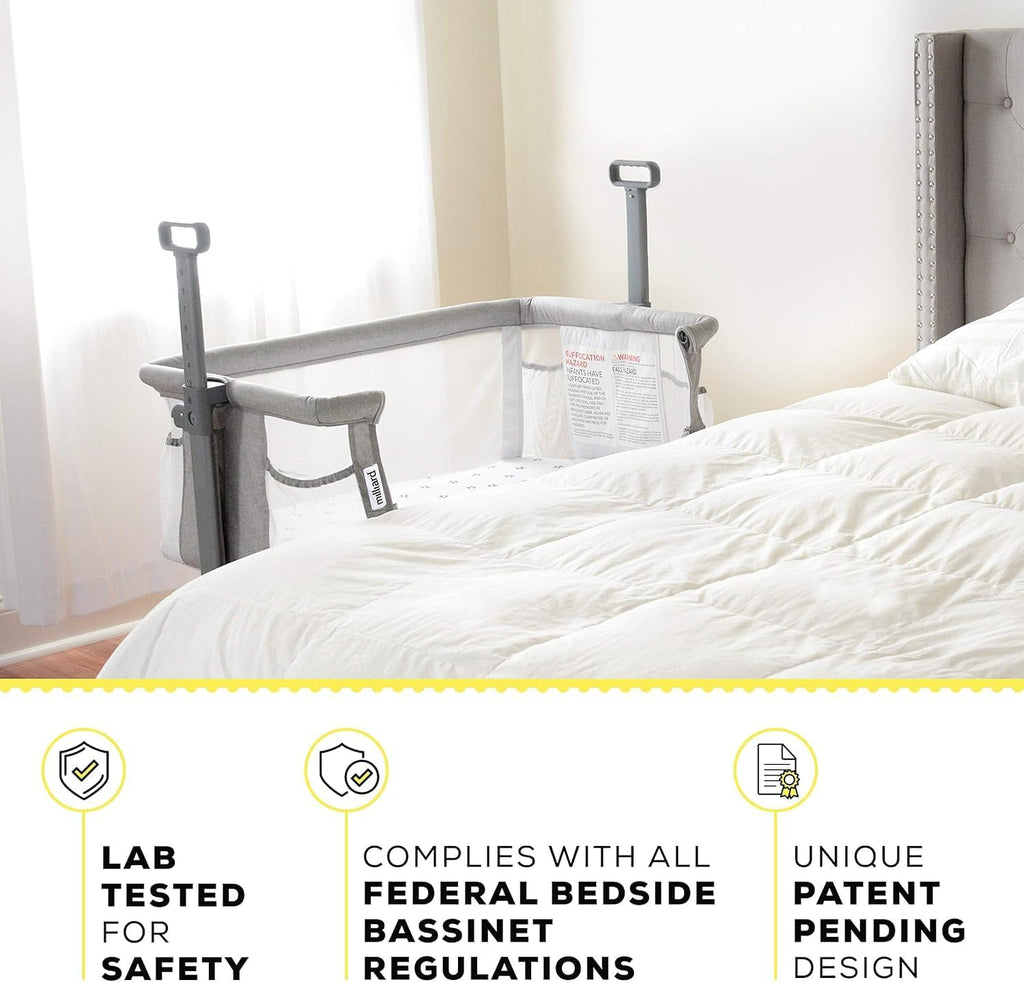 Baby Bedside Bassinet Sleeper, Bassinet for Newborn with Plush Mattress, Mesh Breathable, Adjustable Side Sleeper