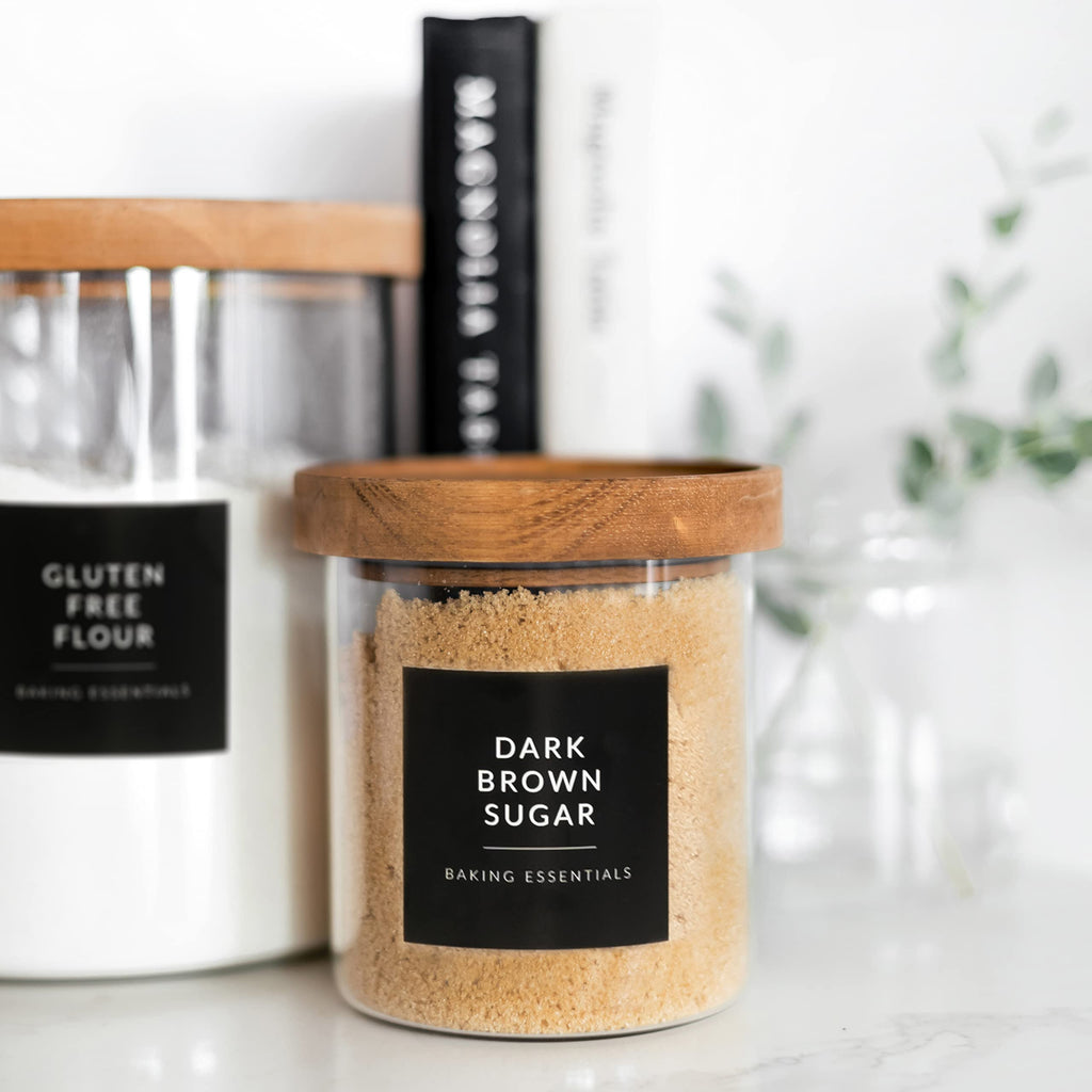 Black Labels for Containers, 180 Labels for Food Storage Container, Pantry Labels for Food Storage, Organize Pantry