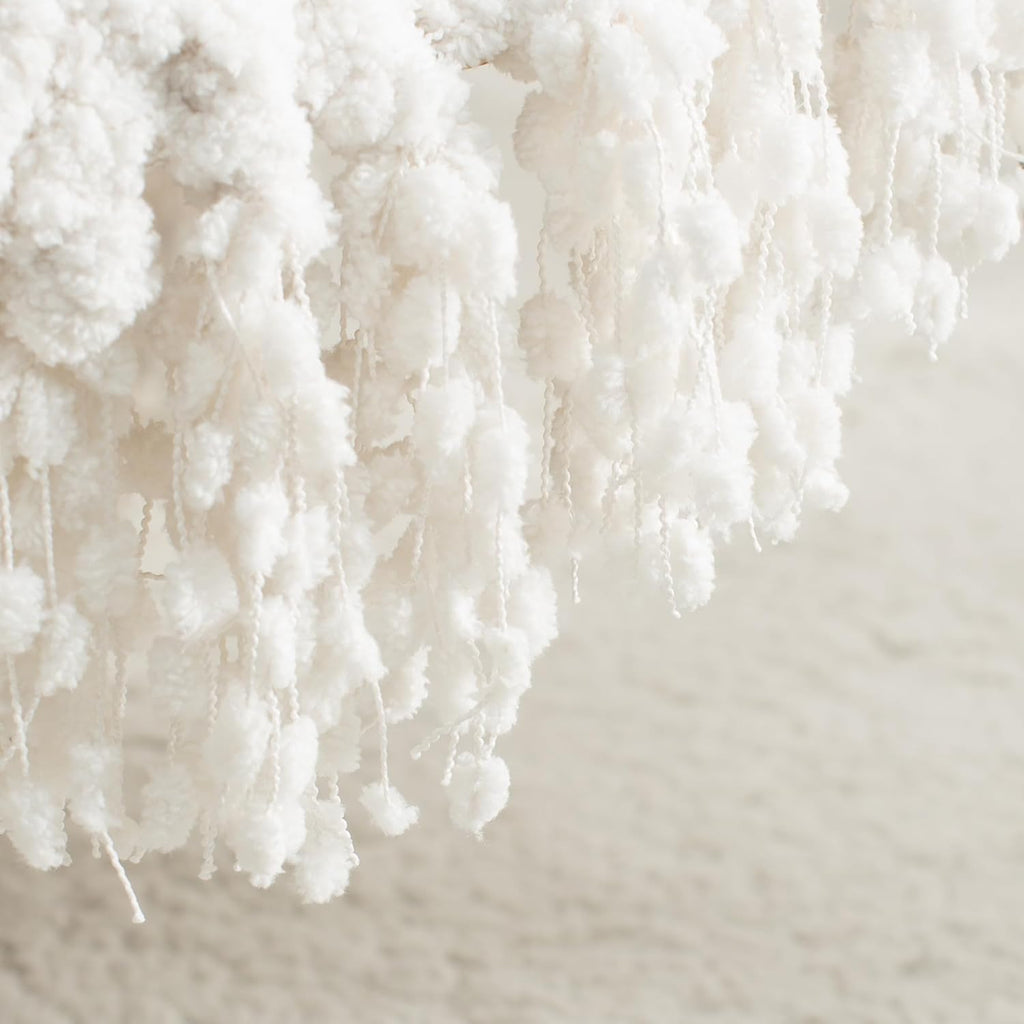 Throw Blanket, White Luxury Knitted Throws 50"x60", Textured Blankets with Handmade Fringe Tassels, Chunky Soft