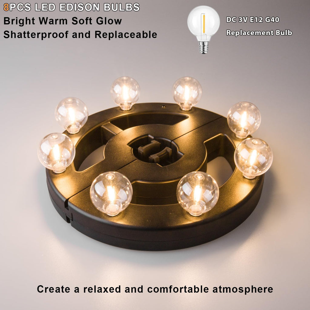 Umbrella Lights Outdoor Patio, Rechargeable Cordless with Dimmer &Timer
