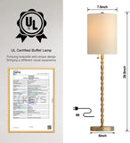 Buffet Lamps Set of 2, 28.5" Tall Brass Finish Lamps for Entryway, Hallway, Console Table