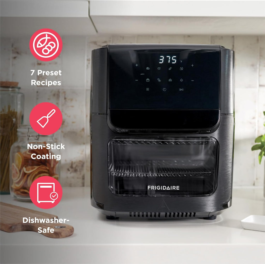 5-in-1 Air Fryer Combo Oven with Viewing Window, Large 12.6 QT Capacity, Digital Display, 5 Cooking Modes, 7 Recipe