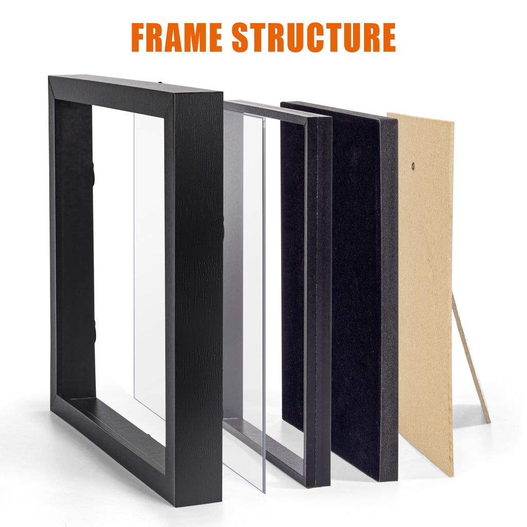Enamel Pin Display Frame, 11x11 Shadow Box, Wall & Tabletop Display