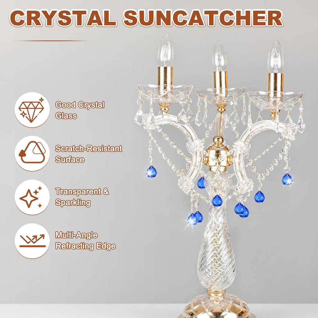 10-Pack Crystal Ball Prisms, 24mm/0.94 Inch Chandelier Pendant Maker Hanging Crystals Chandelier Prisms for