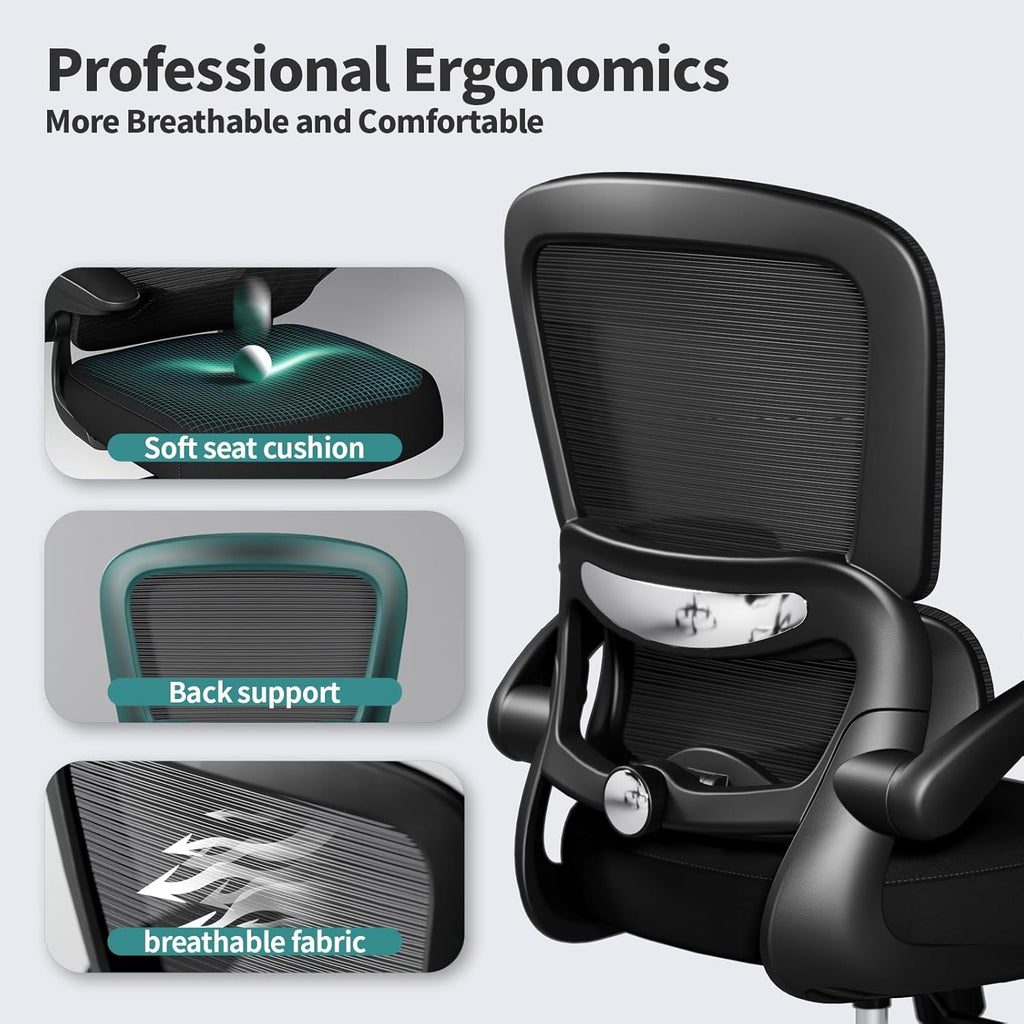 Ergonomic Desk Chair with Adjustable Lumbar Support, Mesh Computer Chair, Executive Chairs for Home Office