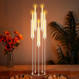 4 Pcs Acrylic Candelabra Centerpieces Clear Taper Candle Candlestick Holder Crystal 5 Arm Candlesticks Holder with