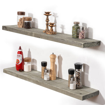 48 Inch Reclaimed Wood Floating Shelves for Wall, 8 Inch Deep Heavy Duty Rustic Farmhouse Floating Shelf with