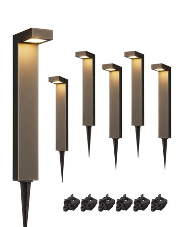 Low Voltage Landscape Lighting, LED Wired Path Lights 6 Pack
