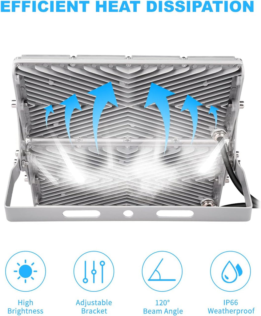 4 Packs 200W LED Flood Lights Outdoor, Waterproof IP66 20000LM 6500K Daylight White Security Floodlights, Super