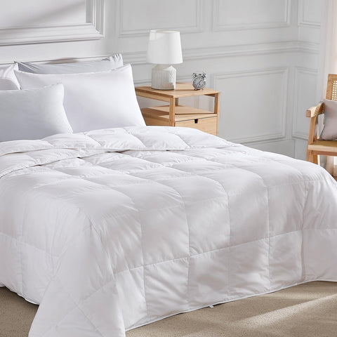 Lightweight Goose Feather Down Fiber Comforters King, Summer Duvet Insert, Ultra Soft, Breathable