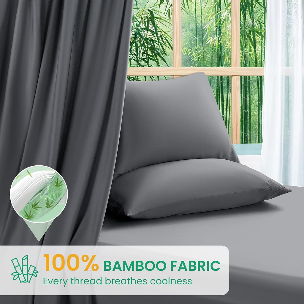 100% Viscose Derived from Bamboo_Sheets Queen,4PC
