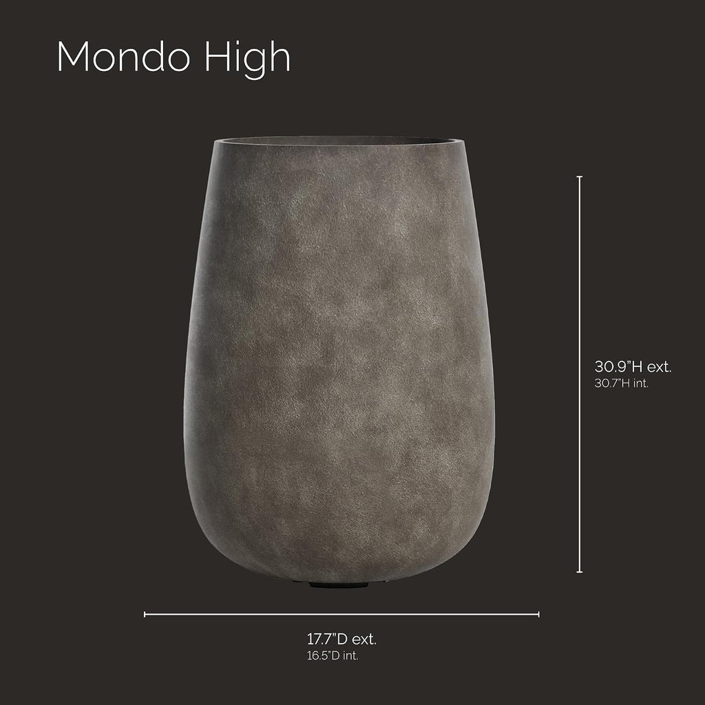 Mondo High Tall Indoor/Outdoor Planter, 22x30in River Stone