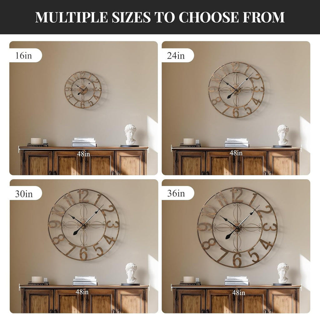 24 inch Wall Clock, Large Wall Clocks for Living Room