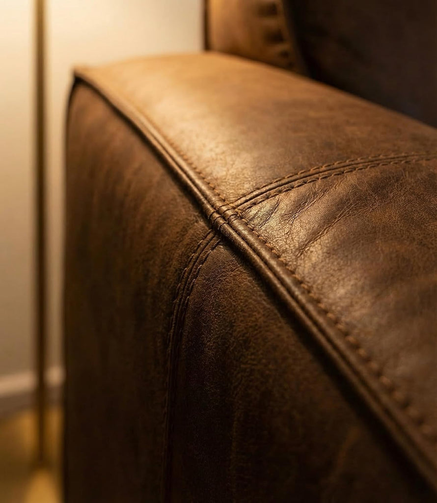 83.3" Mid Century Modern Sofa, Luxury French Mixed Fabric Couch with Tight Back, Square Armrest Lounge Sofas