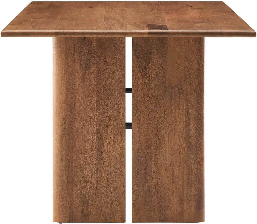 Amistad 60" Solid Wood Modern Farmhouse Rectangular Dining Table in Walnut