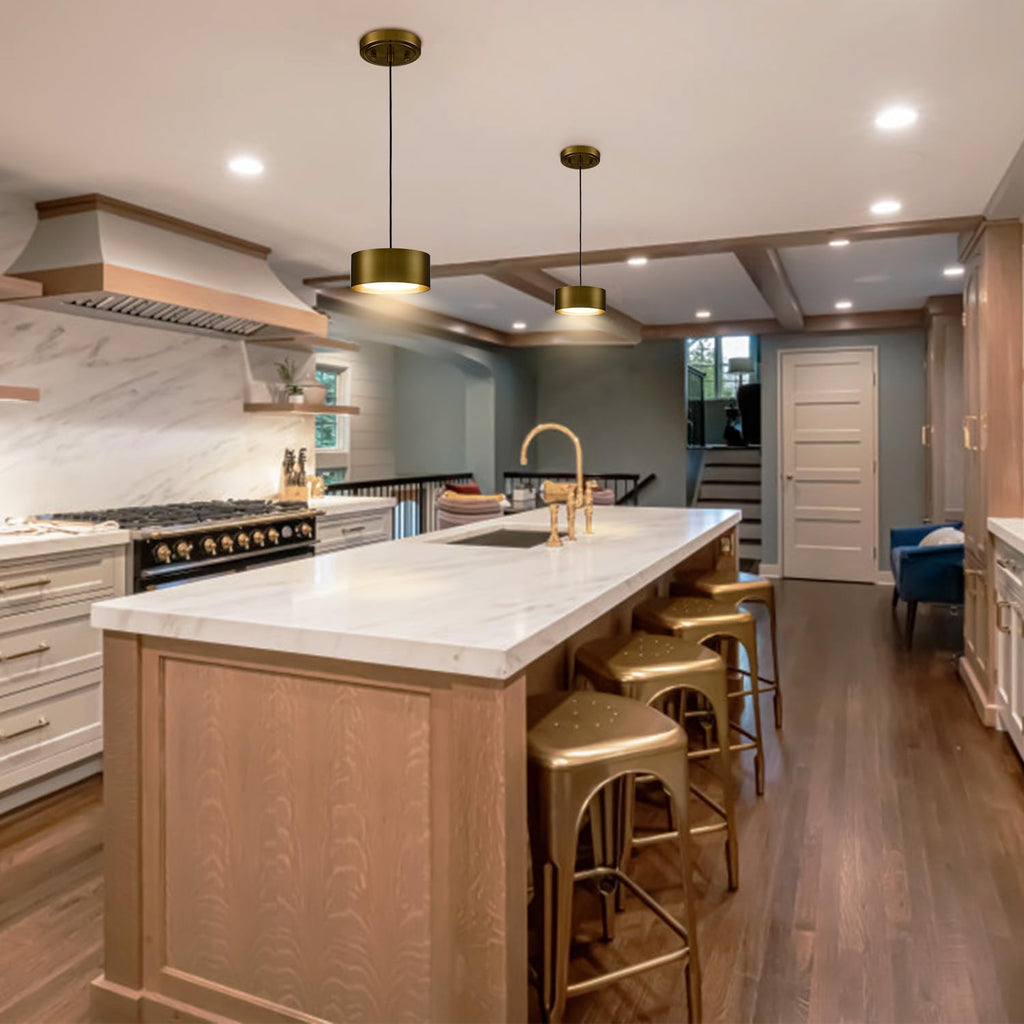 LED Gold Pendant Lights Fixture Mini Pendant Lights for Kitchen Island Over Sink Bedroom Bathroom Dining Room