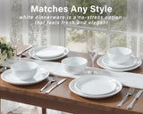 Plates and Bowls Set 12 Pcs,Stoneware Dinnerware Sets for 4 Microwavable,Oven & Dishwasher Safe Porcelain,Scratch