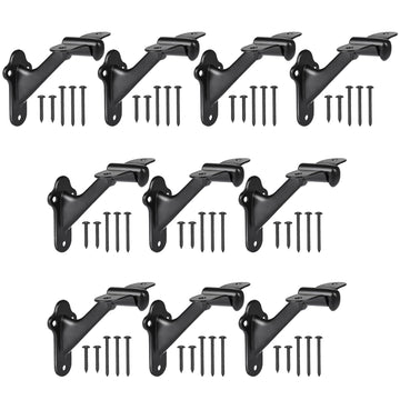 Handrail Stair Brackets 10pcs Heavy Duty Hand Rail Bracket with Screws for Stairways Staircase Railing Bracket (Matte