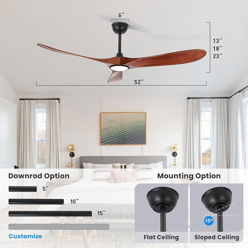 72 Inch Ceiling Fan with Light and Remote Control