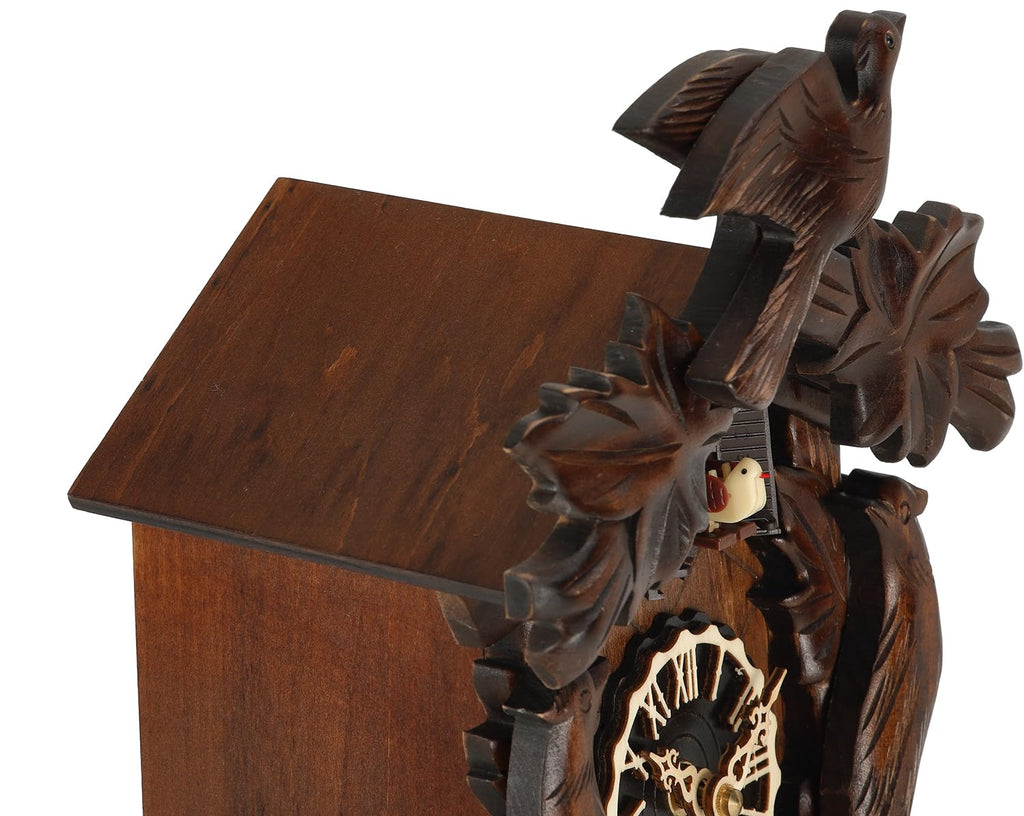 Hand-Carved Cuckoo Clock Antique Decoration for Wall 19x8 Inches
