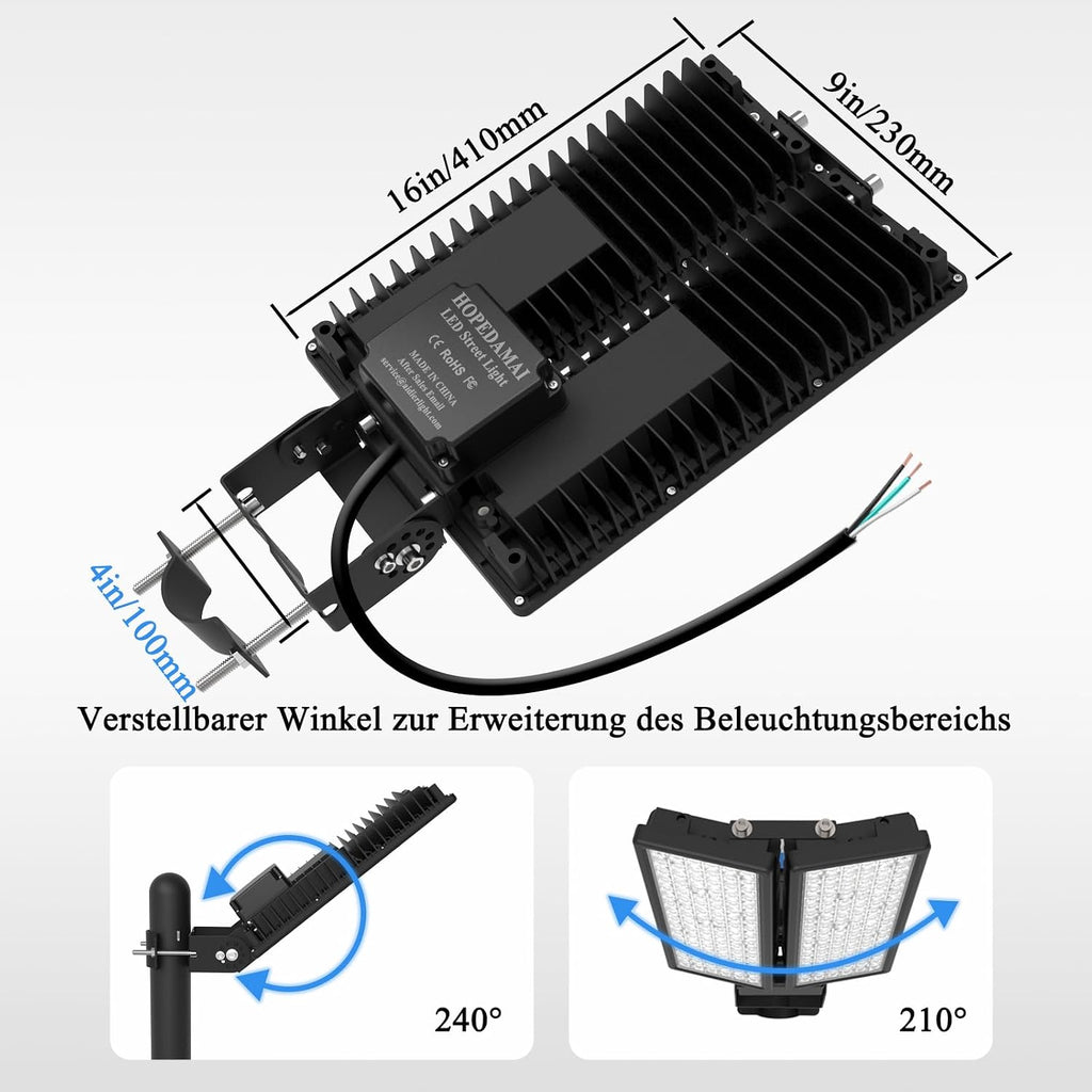 100W 2Pack LED Flood Light Outdoor, 28000LM Stadium Lights Outdoor LED, 6500K Parking Lot Light IP67 Waterproof