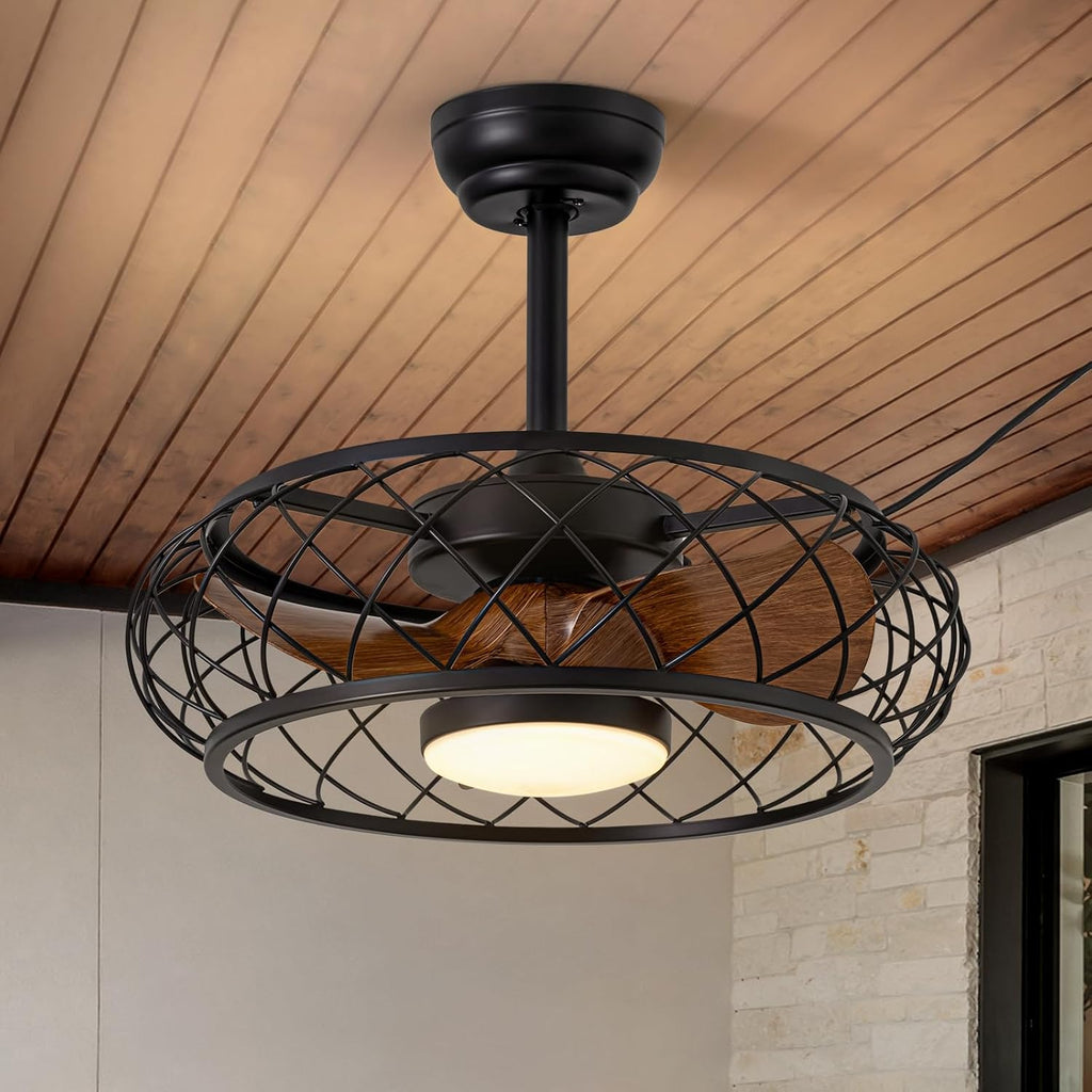 20'' Outdoor Ceiling Fans with Lights, Gazebo Fan Wet Rated Remote&APP Control, Plug in Ceiling Fan for Patios