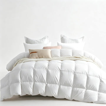 Goose Down Comforter Queen, All Season Duvet Insert, 100% Cotton Shell, 750+ Fill Power, 3D Baffle Box