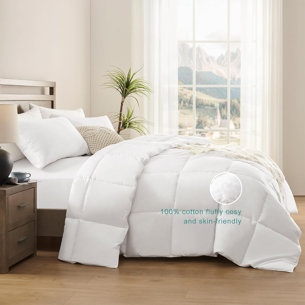 King Duvet Insert Comforter,100% Cotton Shell