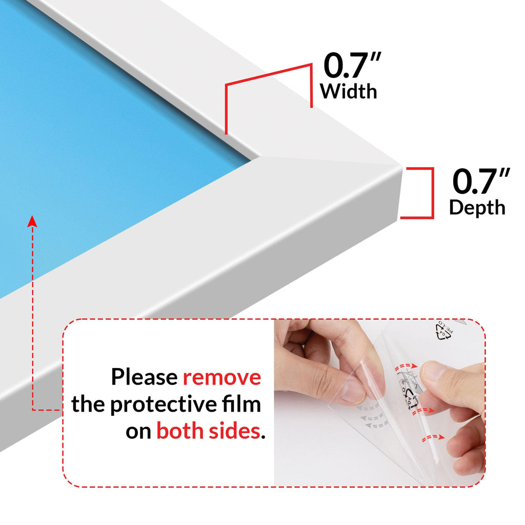 20x28 Picture Frame for Wall Display, 20x28 White Picture Frame with HD Plexiglas, 20 x 28 Poster Frame 1 Pack