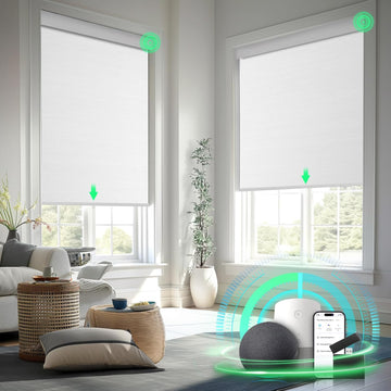 Motorized Blinds with Control cograded, Grey, 23" W x 72" H