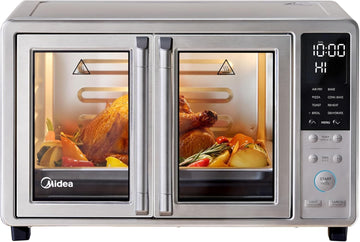 Flexify Slim 8-in-1 French Door Toaster Oven Air Fryer Combo, Compact Countertop Oven with Infrared 