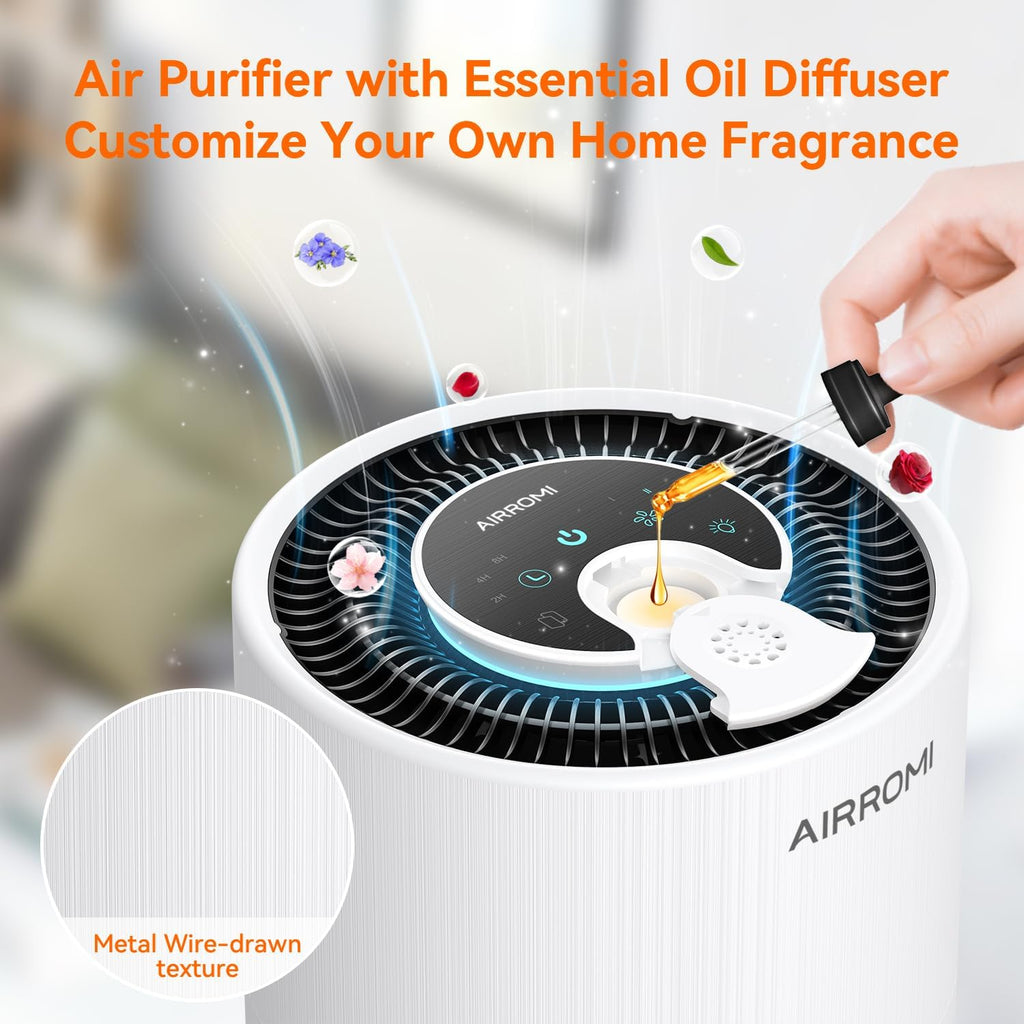 Air Purifier for Bedroom with HEPA 3-in-1 Filter, Pet Air Purifier for Home Cat Pee Smell, Covers Up