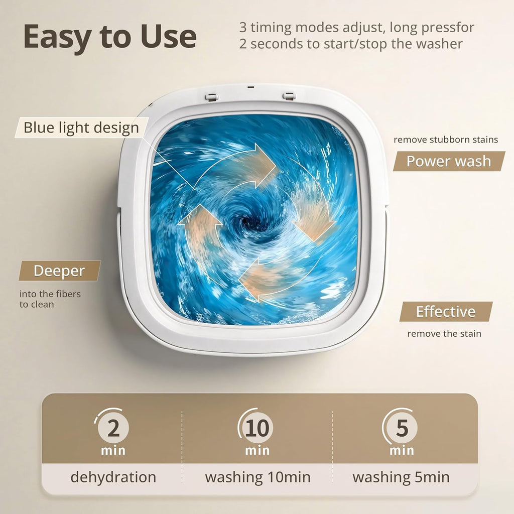 Portable Washing Machine, Mini Washer, 18L Upgraded with Spin Basket, Foldable Design Ideal for Apartment, portable