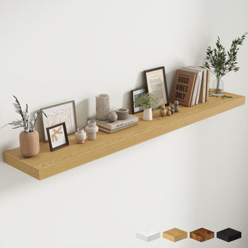72 Inch Fireplace Mantel Shelf, 12 Inch Deep Shelves for Display & Wall Storage, Rustic Wood Wall Shelf, Extra Long